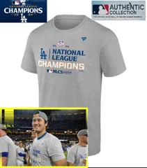 即発送　 ワールドシリーズチャンピオン ロサンゼルスドジャース NLCS優勝Tシャツ ナショナルリーグチャンピオン記念Tシャツ 大谷翔平選手着用