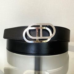 HERMES ベルト　ブラック×ダークブラウン　H金具