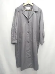 ◇ Θ Samansa Mos2 blue サマンサモスモス ブルー ロング丈 長袖 コート サイズF グレー系 レディース E  【1507160006785】