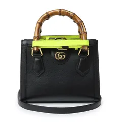 グッチ バンブー ダイアナ ミニ トート 2WAY ショルダー ハンドバッグ 斜め掛け カーフスキン レザー ブラック 黒 アンティークゴールド金具 655661 GUCCI（未使用　展示品）