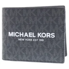 MICHAEL KORS (マイケルコース) COOPER 総柄レザーミニウォレット 2つ折り財布 ブラック
