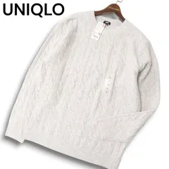 【新品 23AW】 UNIQLO ユニクロ ウール混 スフレヤーン クルーネック ニット セーター Sz.XL　メンズ グレー 大きいサイズ