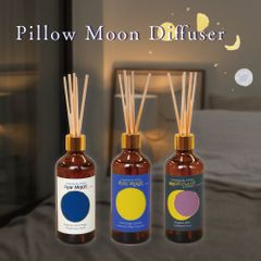【 Pillow Moon Diffuser 】100ml 選べる 香り 月 満ち欠け リズム 新月 満月 芳香 フレグランス リード ディフューザー ルーム 部屋 トイレ 寝室 ベッド 睡眠 ギフト インテリア おやすみ プレゼント 空間 演出 リラックス