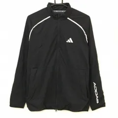 【超美品】アディダス ナイロンジャケット 黒×白 裏地付 ロゴ白 メンズ M ゴルフウェア 2023年モデル adidas