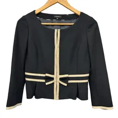 TOCCA トッカ ジャケット レディース リボン ノーカラー ブラック 0サイズ TOIA1800 アウター 春 かわいい フェミニン 中古 W４のサムネイル