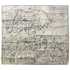 改正 江戸絵図」宝暦新刻 奥村喜兵衛板 一舗|古地図 江戸