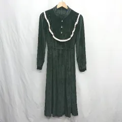 ◇ ⊇◎●未使用● emi+ エミプラス スタンドネック ベロア 長袖 ロング ワンピース サイズF ブラック レディース E  【1410290077528】