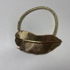 ヘアゴム　羽根　ゴールド