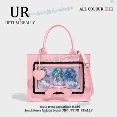 痛バッグ 小さめ 痛バ ショルダー トート ミニ ハンドバッグ ショルダーバッグ トートバッグ 2WAY 痛バック 人気 推し活バッグ レザー調 黒