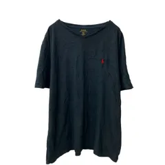 POLO RALPH LAUREN 半袖 ロゴTシャツ XL ブラック ポロラルフローレン Ｖネック ポニーロゴ 古着卸 アメリカ仕入 a707-5543