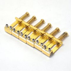 ゴールド プレスサドル 6個セット ストラト等ブリッジ用 ビンテージタイプ スチール製 幅10.5mm 新品未使用
