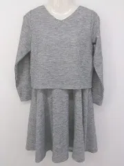 ◇ chocol raffine robe ショコラフィネローブ 長袖 膝下丈 ワンピース サイズF グレー レディース P  【1212230007783】