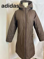 adidas アディダス ブラウン ダウンジャケット ロング丈 ダウンコート ベンチコート レディース Lサイズ  アウター