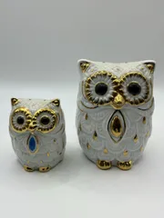 ROYAL ARDEN ロイヤルアーデン 梟 ふくろう 置物 2点セット 縁起物