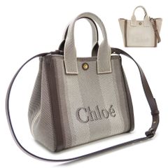 クロエ スモール トートバッグ レディース CARRY キャリー ショルダーバッグ ストライプ ロゴ Chloe CHC25SS911O65 (ec)