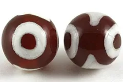 【天珠ビーズ】新天珠8mm(丸型) 三眼 一粒売り