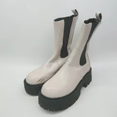 ■ ⊇ moment+ モーメントプラス 厚底 ショートブーツ サイドゴアブーツ サイズLL アイボリー系 レディース E  【1507030010997】