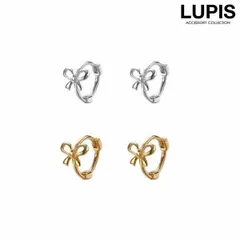 ピアス レディース フープ シンプル リボン バレエコア 小ぶり 小さめ 小ぶり 華奢 上品 ガーリー 大人かわいい ルピス v2701