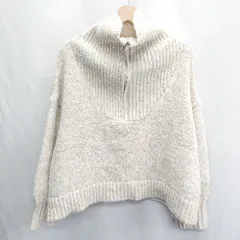 ◇ ⊇ Classical Elf クラシカルエルフ ハーフジップ ハイネック 長袖 ニット サイズM クリーム レディース E  【1501230004015】