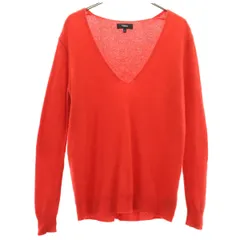 theory セオリー カシミヤ100% 長袖 Vネック ニット S レッドオレンジ レディース 古着