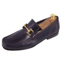サルヴァトーレ フェラガモ Salvatore Ferragamo ローファー モカシン ホースビット カーフレザー シューズ メンズ 7.5EE(25.5cm相当) ネイビーのサムネイル