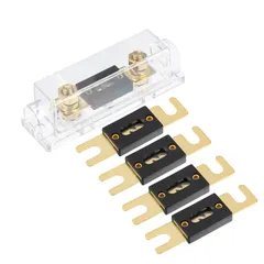 新品 X AUTOHAUX 1セットの車用1/0 2 4 AWGワイヤー入出力ANLヒューズホルダーと150A ANLヒューズ5個