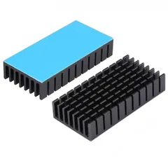 Awxlumv 2 個ヒートシンク 導熱接着シート 付き熱暴走対策 冷却ラジエーターフィンCPU ICチップ 回路基板 LED Raspberry Pi などの冷却開発ボードに適用 アルミニウム 50
