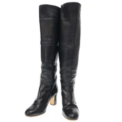 CHANEL シャネル ロングレザーブーツ  ブラック 36 1/2