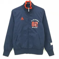 【超美品】ルコックゴルフ 中綿ジャケット ネイビー ロゴレッド 背面ビッグプリント レディース M ゴルフウェア le coq sportif
