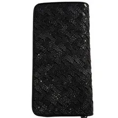 スティングレー エイ革 編み込み 長財布