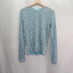 ◇ ⊂ LOWRYS FARM ローリーズファーム スリット素材 長袖 シャツ サイズM ライトブルー系 レディース E  【1409100010305】