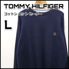 トミーヒルフィガー ニット セーター ワンポイント 刺繍 L メンズ 古着 古着
