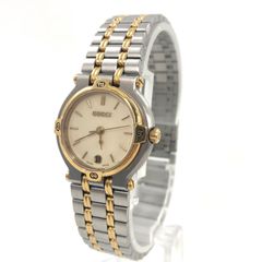 GUCCI グッチ 9000L SS/QZ デイト ホワイト文字盤 ラウンドフェイス レディース腕時計 稼動品【PF-75】