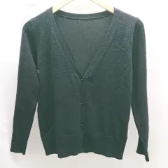 ◇ KURICA 無地　シンプル Vネック レーヨン混 長袖 ニット カーディガン フリーサイズ ブラック レディース E  【1303090016210】