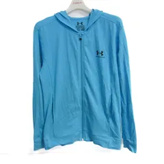 アンダーアーマー パーカー フルジップ 長袖 チャージドコットン アウター トップス メンズ MDサイズ ブルー系 UNDER ARMOUR 【中古】