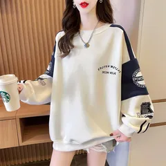 プルオーバー トレーナー レディース 長袖 トップス tシャツ スウェット ファッション ゆったり ロゴhongan05