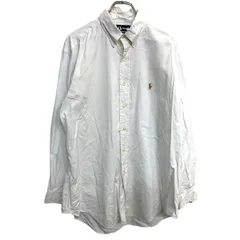RALPH LAUREN 長袖シャツ Lサイズ ラルフローレン ホワイト コットン 古着卸 アメリカ仕入 t2408-3559