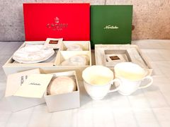 未使用品 箱入りノリタケNoritake陶器まとめ ＆箱無しペアマグカップ / AICHI TOYOTADCROWN ペアカップソーサー 小物入/角皿 まとめ