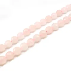 「1連 15cm」 ローズクォーツ 64面カット (クリーム) 6mm パワーストーン バラ売り 天然石 パワーストーン 連売り ビーズ 穴あき ばら売り アクセサリー パーツ ハンドメイド アクセサリーパーツ 材料 天然石ビーズ パワーストーンビーズ