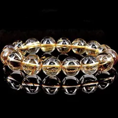  〔K5-11-7〕天然石 高品質タイチンルチルクォーツブレスレット！約50g約13mm