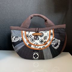 ハンドメイド 着物リメイク パッチワークトートバッグ 57 大島紬