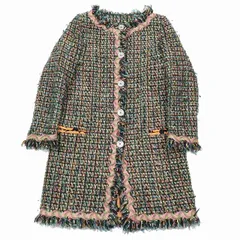 モスキーノ MOSCHINO ツイード ノーカラーコート フリンジ ロング丈 ジャケット ブルゾン I40 マルチカラー/2YBA11 レディースのサムネイル