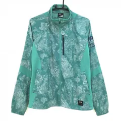 【美品】オークリー ジャケットブルゾン グリーン×白 総柄 サイド切替 メンズ M ゴルフウェア Oakley