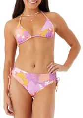 【送料無料】 ロキシー レディース トップのみ 水着 Roxy Women's Bell Bottom Blooms Tiki Tri Bikini Top Lilac Multi