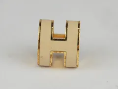エルメス　H型デザイン 黒と金の片耳用ピアス エルメス H型デザイン 黒と金の片耳用ピアス HERMES(エルメス) H