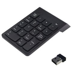 2.4G ワイヤレステンキー USBレシーバー付 軽量 薄型 18キー ソフトタッチ 防滴 テンキーパッド テンキーボード[定形外郵便、送料無料]mer001