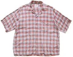 60s THUNDERBIRD by PILGRIM ピルグリム チェック 半袖 オープンカラー レーヨンシャツ L★ビンテージ ボックス 開襟 ストアブランド