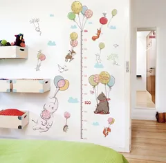 ウォールステッカー 身長計 おしゃれ 動物園 動物 象  背景  リビングルーム 壁紙 シール