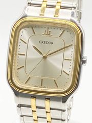 【電池交換済み】SEIKO セイコー CREDOR クレドール 9581-5020 SS ステンレススチール 18KTベゼル メンズ クオーツ