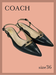 COACH 　コーチ　バックバンド　リボン　パンプス　サイズ23㎝　黒　　　99